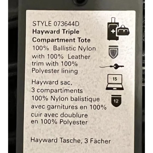 Tumi Hayward Triple Compartment Bag New With Tags - Picture 3 of 3